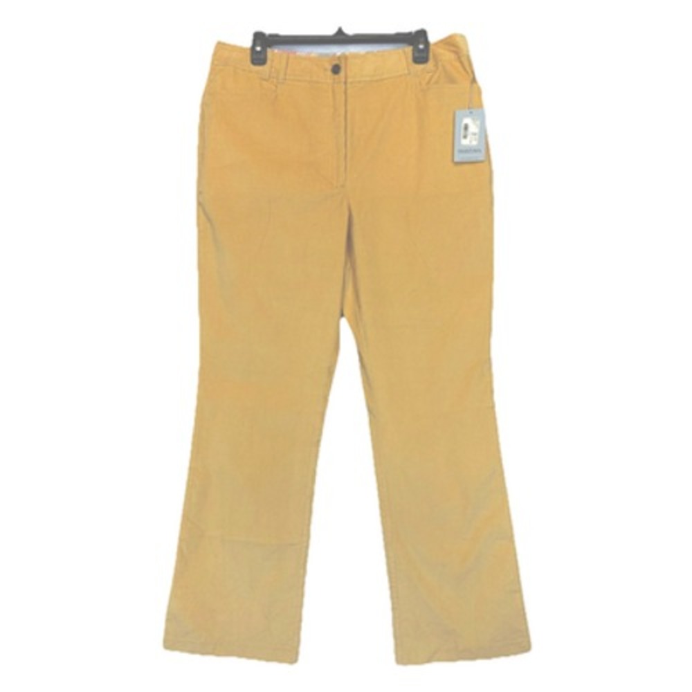 New Womens TEHAMA NANCY HALEY Sz 14 Yellow Gold Corduroy Trouser Pants 32.5" Ins